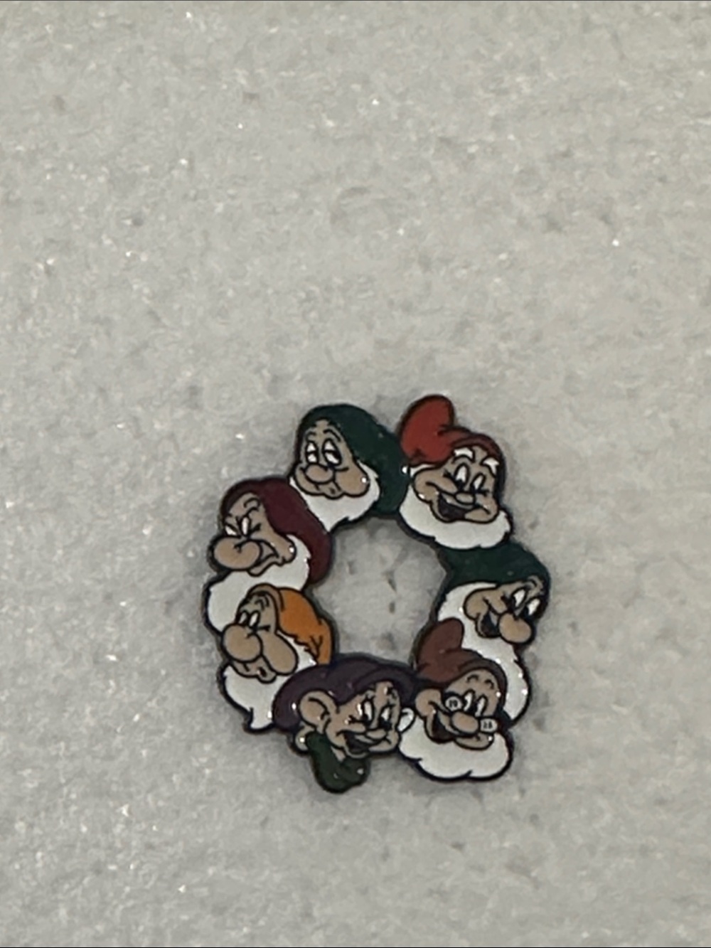 Disney Seven Dwarfs Enamel Pin — Red, Green, Orange, Purple, Brown, White